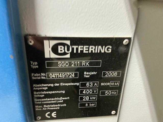 2008 büftering sgo 211 rk breedbandschuurmachine - afbeelding 4 van  16