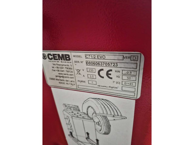 2008 cemb c71 1/2evo banden balanceerapparaat - afbeelding 5 van  6