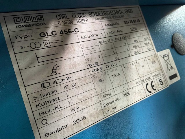 2008 cloos glc 456-c mig lasapparaat - afbeelding 4 van  10