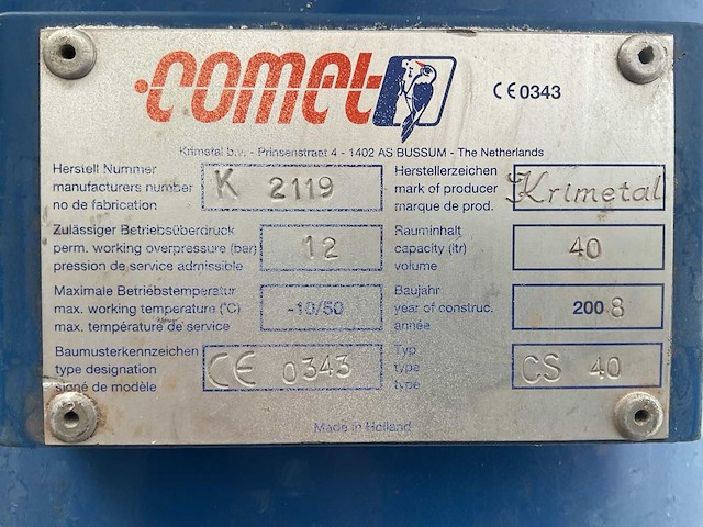 2008 comet industriële stofzuiger - afbeelding 7 van  7