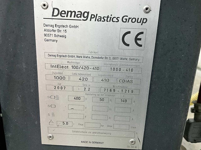 2008 demag elect. 100/430-410 spuitgietmachine - afbeelding 2 van  20