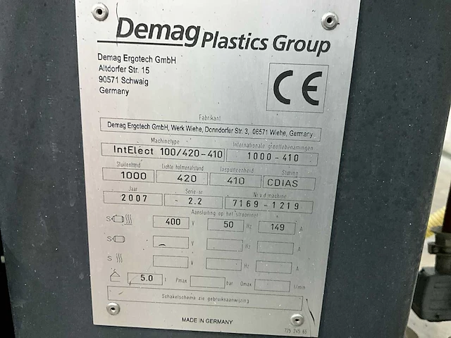 2008 demag elect. 100/430-410 spuitgietmachine - afbeelding 2 van  20