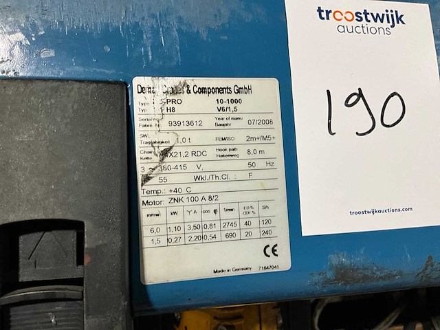 2008 demag h8 kettingtakel - afbeelding 2 van  2