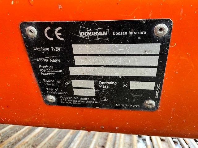 2008 doosan s155lc-v rupsgraafmachine - afbeelding 28 van  41