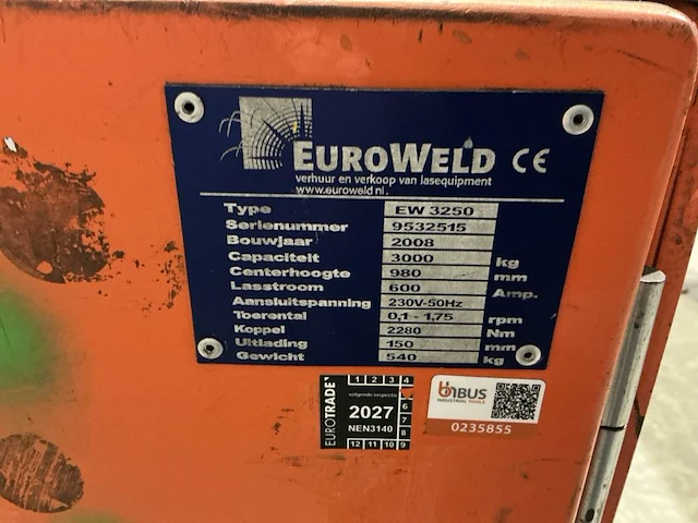 2008 euroweld ew 3250 lasmanipulator - afbeelding 4 van  12