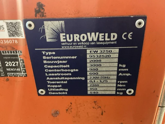 2008 euroweld ew3250 lasmanipulator - afbeelding 13 van  13