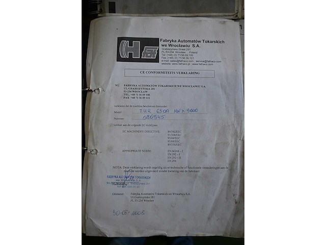 2008 fat tur 630a mn - centerdraaibank - afbeelding 18 van  27