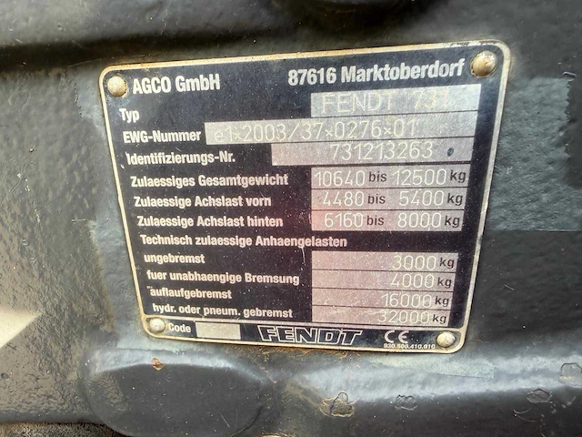 2008 fendt 820 vario tms 4wd – 205 pk – fronthef – geveerde vooras-luchtremmen - afbeelding 8 van  16
