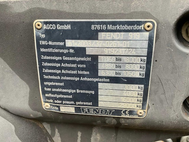 2008 fendt 922 vario vierwielaangedreven landbouwtractor - afbeelding 40 van  40