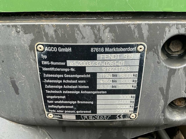 2008 fendt 922 vario vierwielaangedreven landbouwtractor - afbeelding 36 van  41