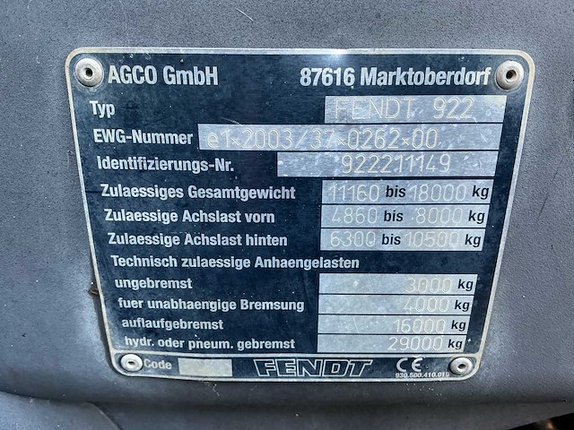 2008 fendt 924 vario vierwielaangedreven landbouwtractor - afbeelding 42 van  47