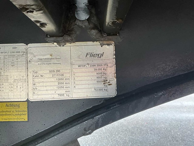 2008 fliegl sds390 oplegger (75136-265) - afbeelding 19 van  22