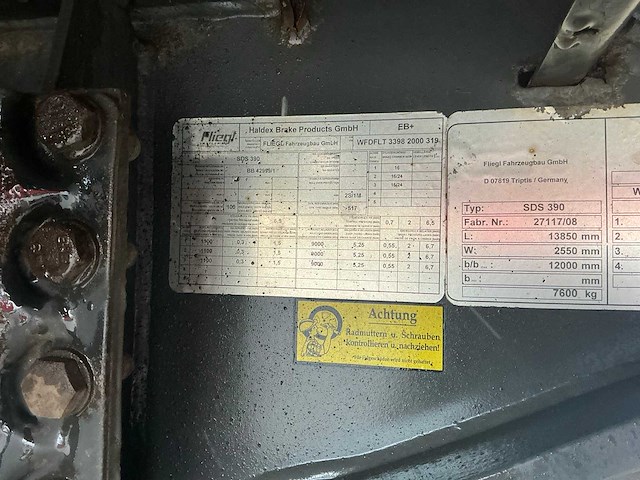 2008 fliegl sds390 oplegger (75136-265) - afbeelding 20 van  22
