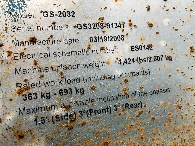 2008 genie gs-2032 hoogwerker - afbeelding 4 van  12