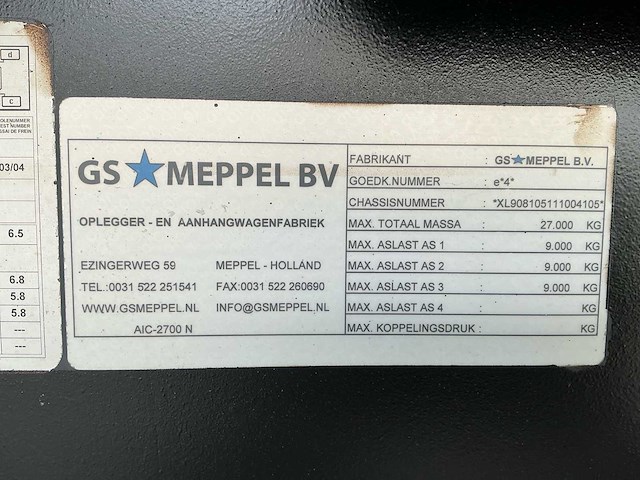 2008 gs aic-2700n container aanhangwagen - afbeelding 24 van  30