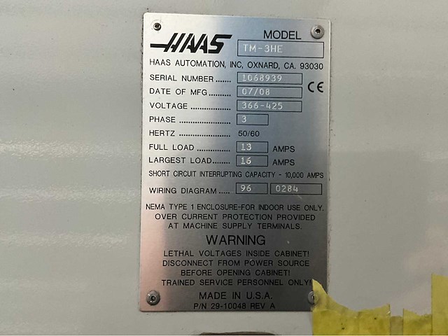2008 haas tm-3he cnc verticale freesmachine - afbeelding 11 van  19