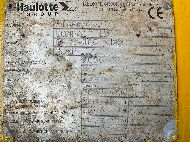 2008 haulotte compact 12 hoogwerker - afbeelding 3 van  11