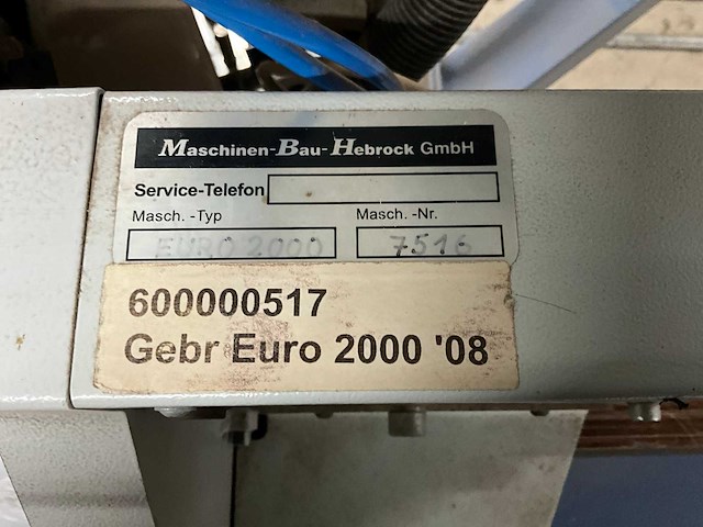 2008 hebrock euro 2000 halfautomatische kantenaanlijmmachine - afbeelding 5 van  13