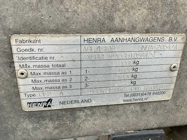2008 henra pl-2 aanhangwagen - afbeelding 4 van  12