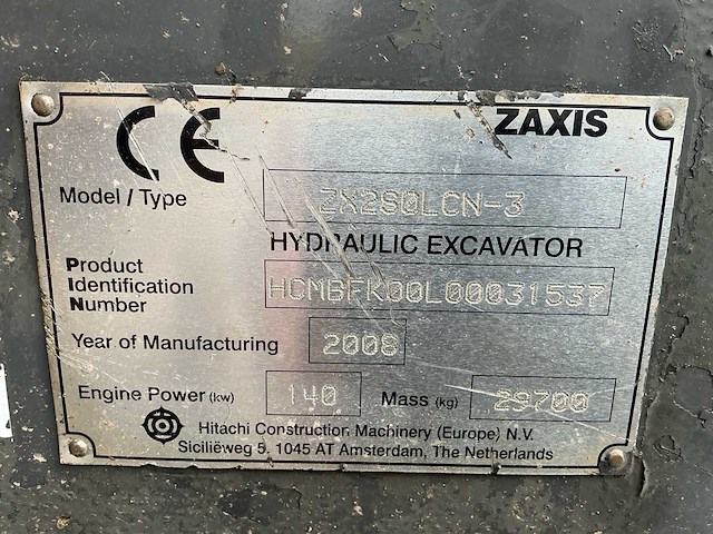 2008 hitachi zaxis 280 lcn rupsgraafmachine - afbeelding 39 van  39