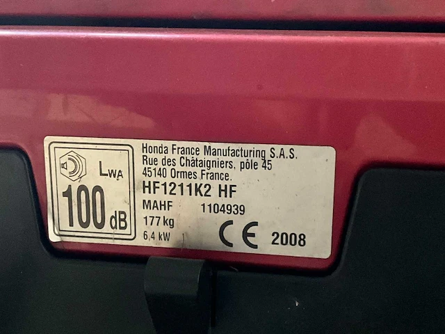 2008 honda hf1211k2 hf zitmaaier - afbeelding 5 van  13
