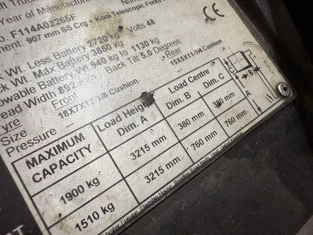 2008 hyster e2.00xms vorkheftruck accu 2024 (2000kg) - afbeelding 2 van  15