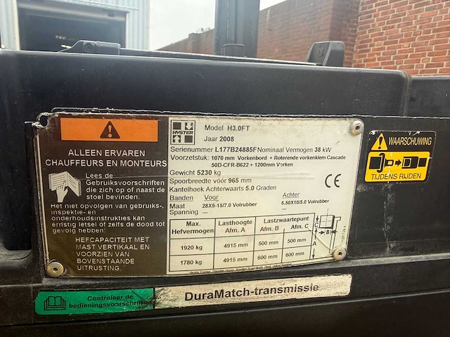 2008 hyster h3.0ft vorkheftruck - afbeelding 18 van  18