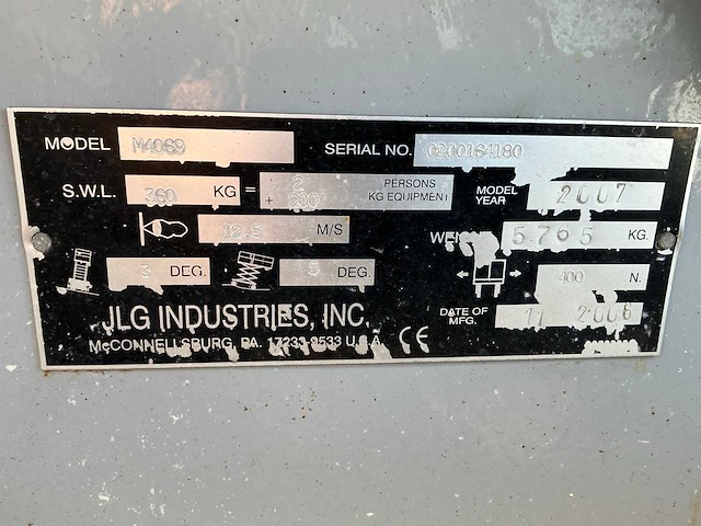 2008 jlg m 4069 hybride hoogwerker - afbeelding 7 van  9