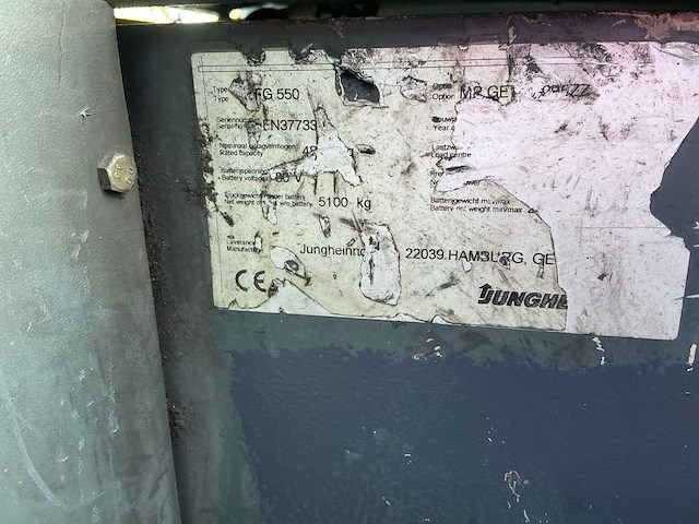 2008 jungheinrich fg550 vorkheftruck - afbeelding 10 van  18