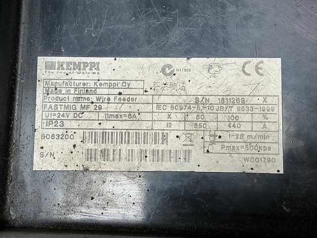 2008 kemppi fastmig mf29 draadaanvoer unit mf29 5kg - afbeelding 7 van  8