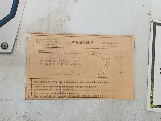 2008 kennis pacton tpd.348.c-b oplegger met kennis kraan - afbeelding 22 van  30