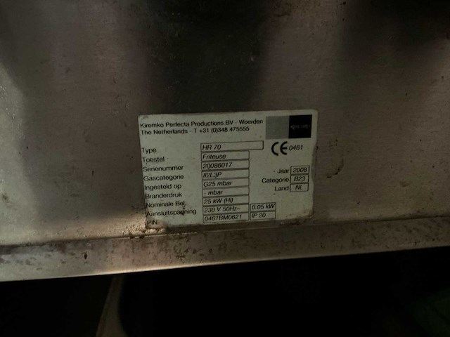 2008 kiremko hr70 friteuse - afbeelding 12 van  12