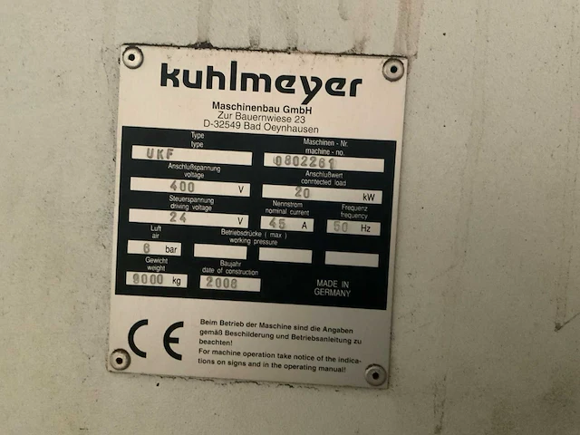 2008 kuhlmeyer ukf afschuinmachine - afbeelding 3 van  14