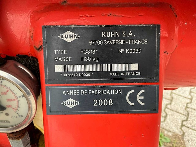 2008 kuhn fc313 schijvenmaaier met kneuzer - afbeelding 7 van  15