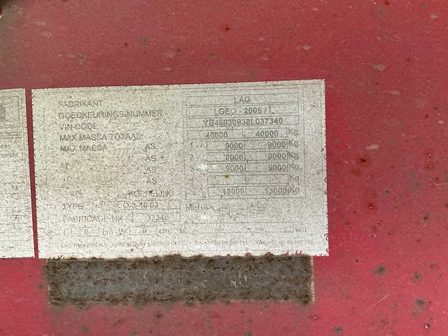 2008 lag o-3-40 03 oplegger - afbeelding 14 van  30