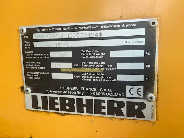 2008 liebherr r924 c hd-sl rups graafmachine - afbeelding 33 van  39
