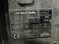 2008 linde e16c vorkheftruck - afbeelding 8 van  11