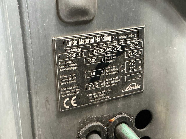 2008 linde e16p-01 vorkheftruck - afbeelding 13 van  20