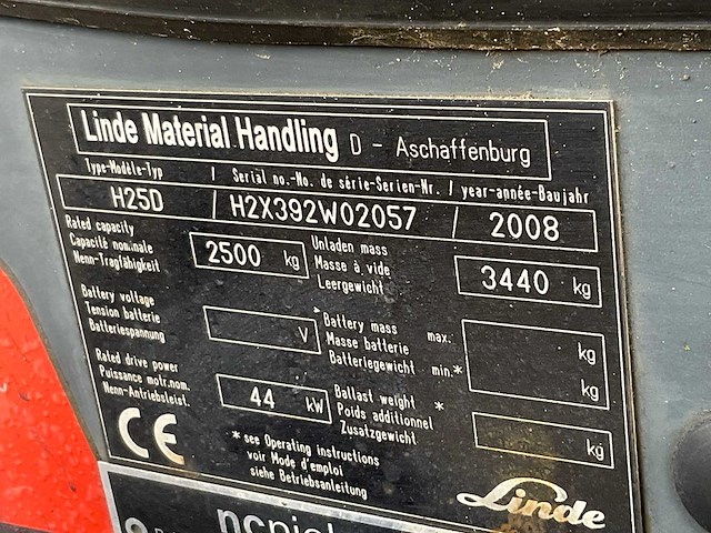 2008 linde h25 d vorkheftruck - afbeelding 18 van  25