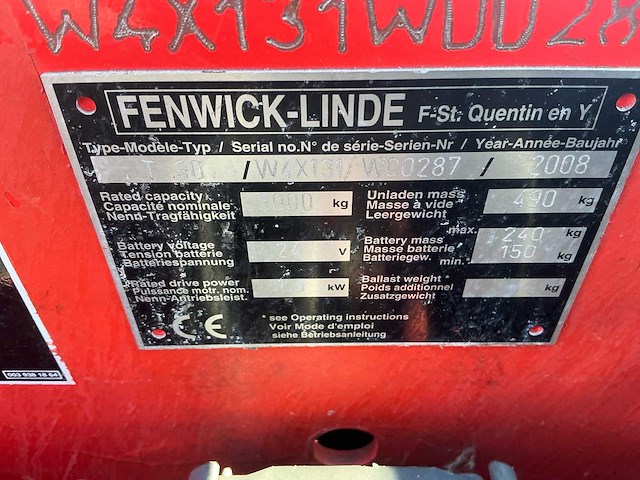 2008 linde t30 elektrische palletwagen - afbeelding 14 van  15