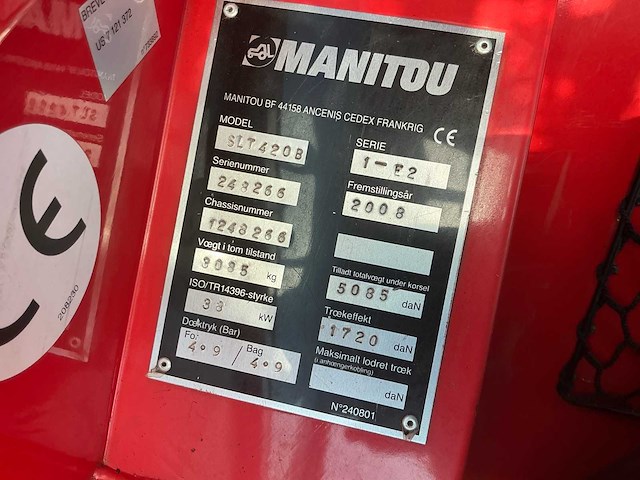 2008 manitou slt 420b twisco 3-wieler verreiker - afbeelding 14 van  21