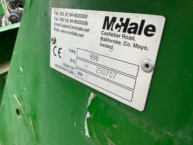 2008 mchale 998 balenwikkelaar - afbeelding 9 van  18