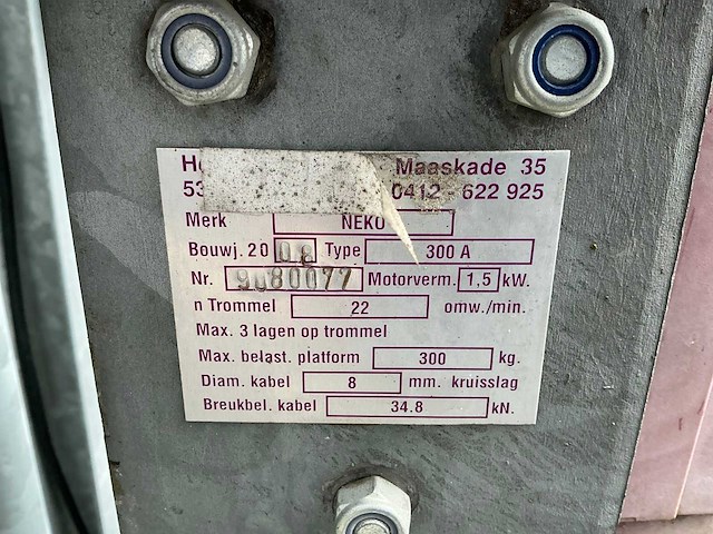 2008 neko 300a bouwlift - afbeelding 11 van  15