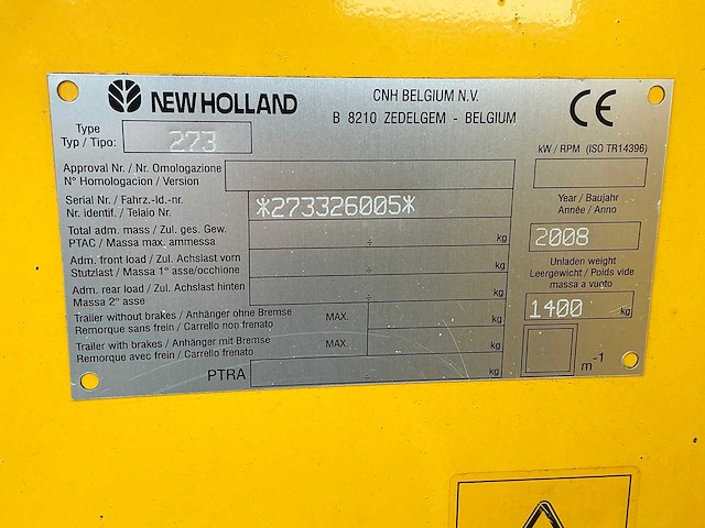 2008 new holland 273 gras pick-up(c) - afbeelding 12 van  13