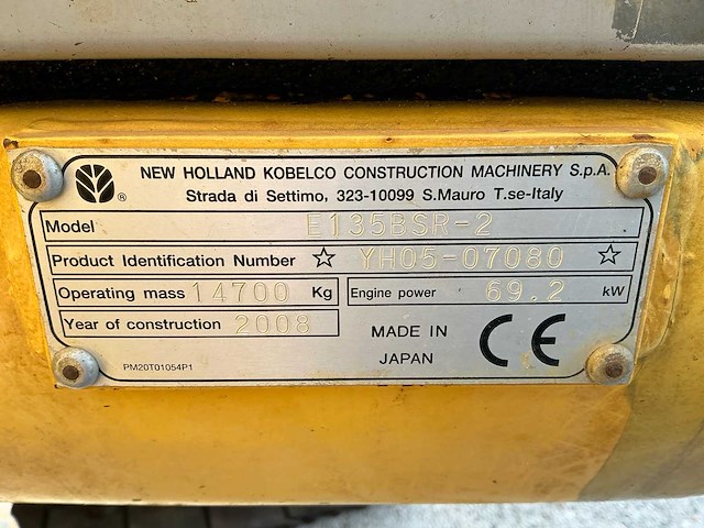 2008 new holland kobelco e135bsr-2 binnendraaier - afbeelding 38 van  43