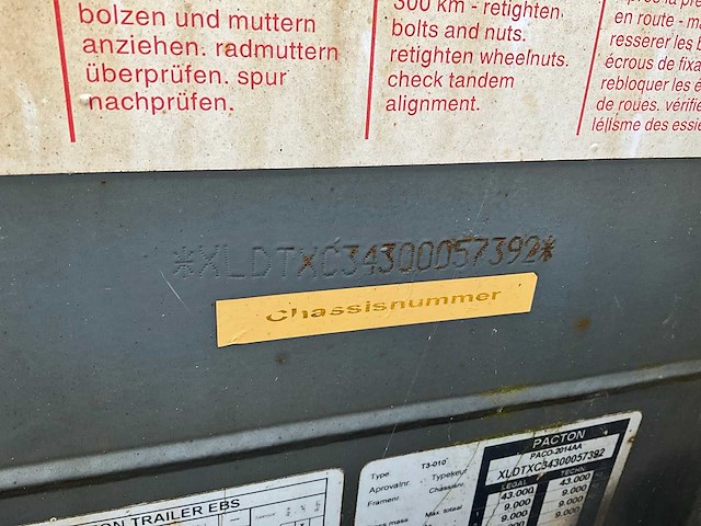 2008 pacton txc343 container chassis ok-68-hs - afbeelding 12 van  24