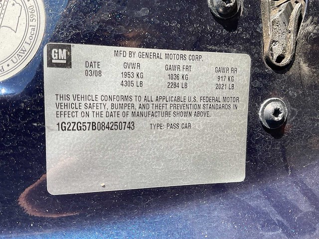2008 pontiac g6 sedan personenauto - afbeelding 5 van  19