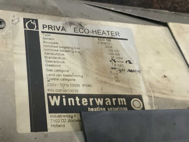 2008 priva eco 100 heater - afbeelding 4 van  4