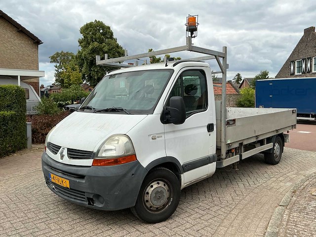 2008 renault master 3.0 dci 120 open laadbak met hiab autolaadkraan - afbeelding 1 van  40