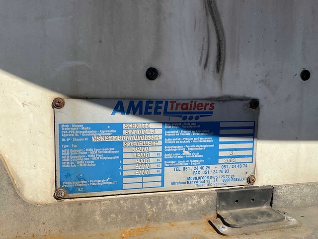 2008 schmitz cargobull sko24/l-13.4 fp 45 cool koeltrailer - afbeelding 2 van  7